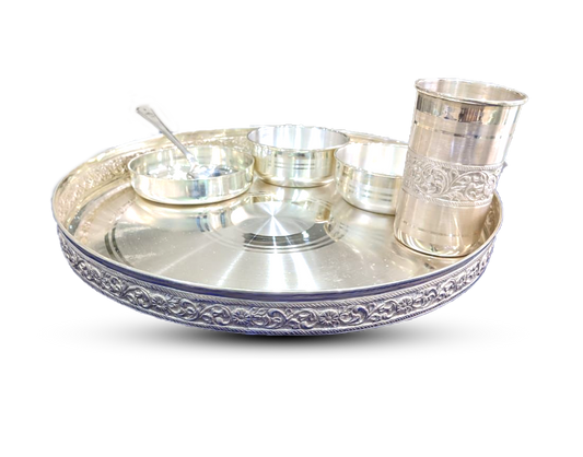 97% Silver Nakkashi 6 Pcs Dinner Set